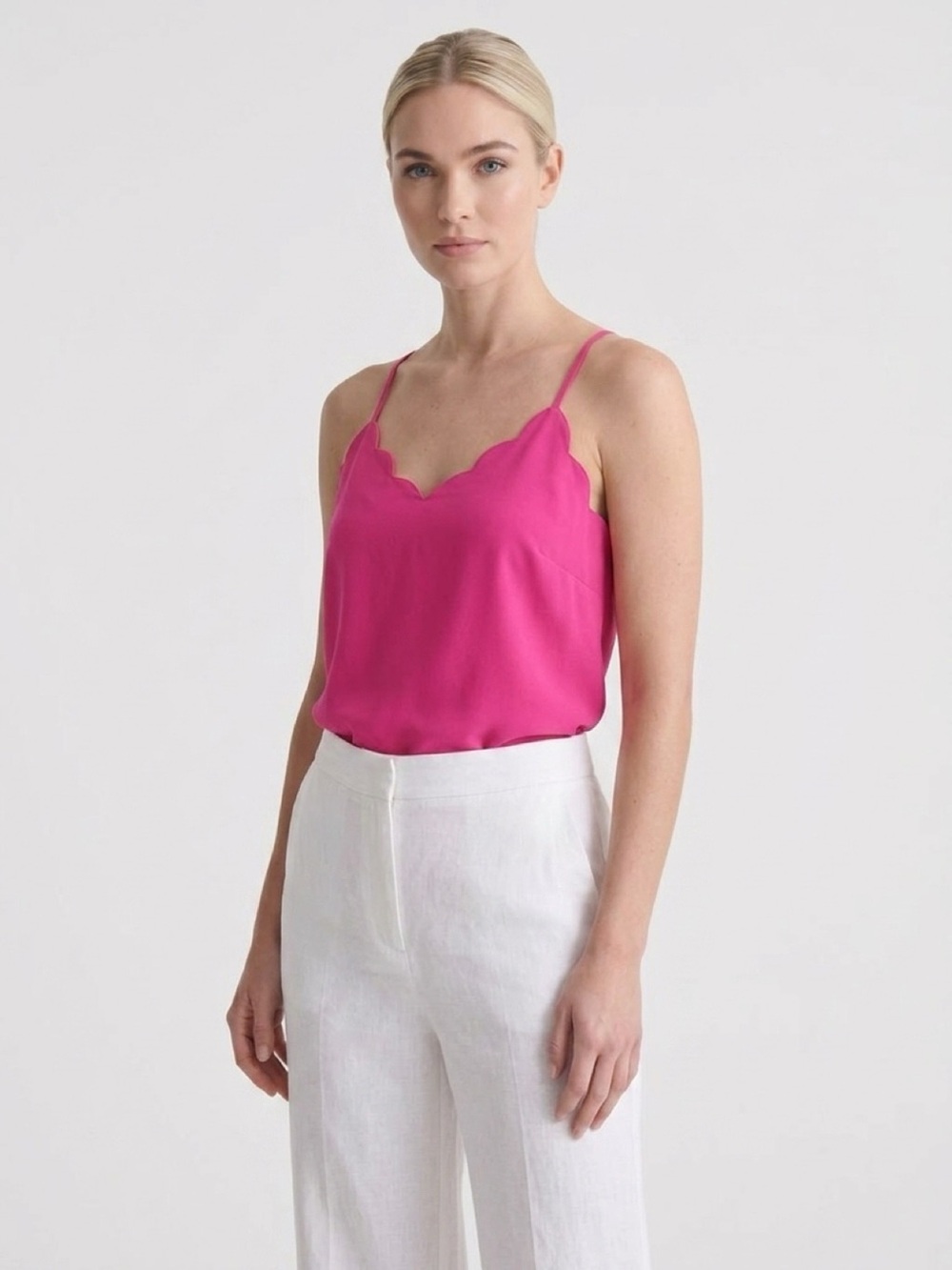 3 — J Crew Scalloped V-Neck Camisole Tops  in colors Pink, Blue, & Red 
XL / 16